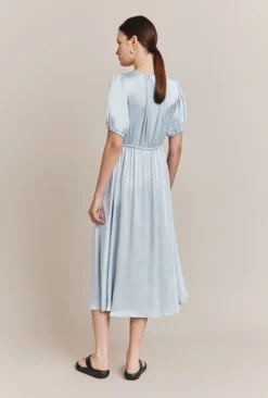 Morella Satin Midi Dress Chambray Blue 8 Morella Satin Midi Dress Chambray Blue -KILA Clothing Shop D06G020 K26 27233 650px 964px
