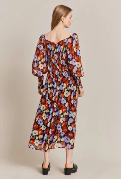 Kristie Crepe Midi Dress Poppy Floral Black 9 Kristie Crepe Midi Dress Poppy Floral Black -KILA Clothing Shop D06G022A Z25 27544 650px 964px