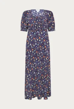 Becca Navy Floral Print Midi Dress Navy Floral -KILA Clothing Shop D06G028A Z31 27365 650px 964px