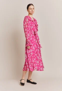 Su Georgette Midi Dress Pink Daisy 8 Su Georgette Midi Dress Pink Daisy -KILA Clothing Shop D06G032 Z33 27314 650px 964px