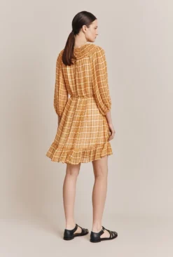 Poppy Gingham Knee Length Dress Orange Gingham 7 Poppy Gingham Knee Length Dress Orange Gingham -KILA Clothing Shop D06G035 Z98 27503 650px 964px