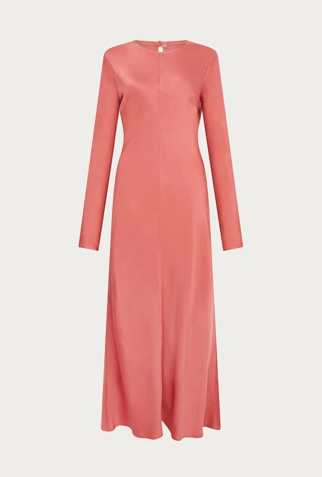 Mari Satin Midi Dress Burnt Sienna 9 Mari Satin Midi Dress Burnt Sienna - Image 9