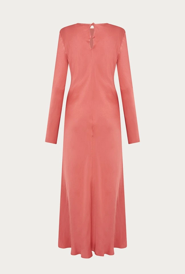 Mari Satin Midi Dress Burnt Sienna 10 Mari Satin Midi Dress Burnt Sienna - Image 10