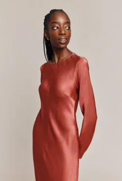 Mari Satin Midi Dress Burnt Sienna 17 Mari Satin Midi Dress Burnt Sienna -KILA Clothing Shop D06G041 G04 26850 650px 964px