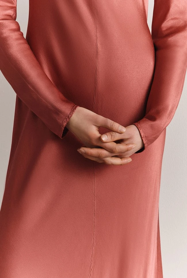 Mari Satin Midi Dress Burnt Sienna 3 Mari Satin Midi Dress Burnt Sienna - Image 3