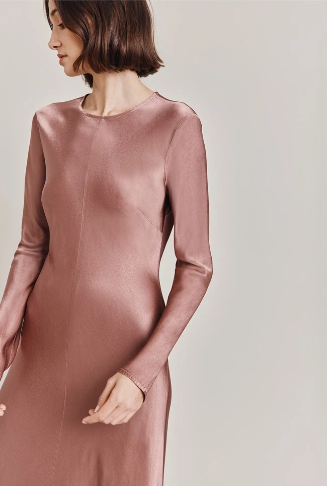 Mari Satin Midi Dress Midnight Mauve 4 Mari Satin Midi Dress Midnight Mauve - Image 4