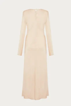 Mari Satin Midi Dress Stone -KILA Clothing Shop D06G041 N04 26829 650px 964px