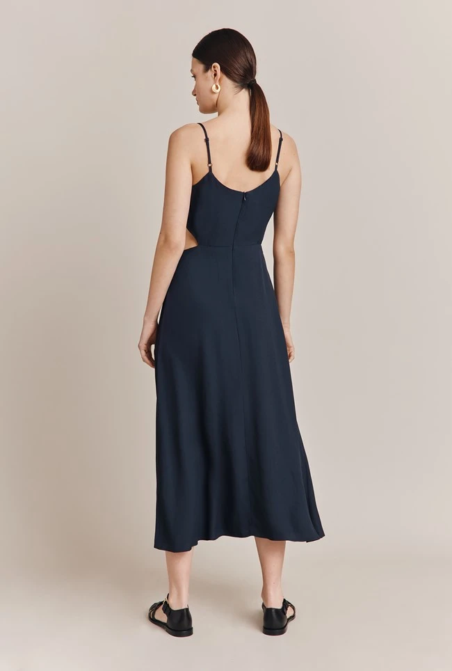 Lila Midi Dress Navy 4 Lila Midi Dress Navy - Image 4