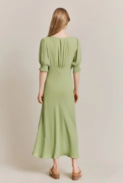 Coco Crepe Midi Dress Leaf Green -KILA Clothing Shop D06G043A J22 27569 650px 964px