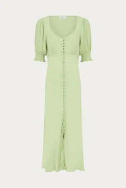 Coco Crepe Midi Dress Leaf Green -KILA Clothing Shop D06G043A J22 27570 650px 964px