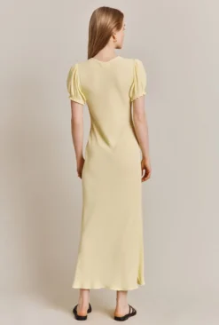 Poet Crepe Midi Dress Yellow -KILA Clothing Shop D06G044 E04 27591 650px 964px
