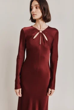 Freya Satin Midi Dress Port