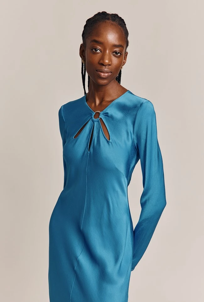 Freya Satin Midi Dress Blue 1 Freya Satin Midi Dress Blue