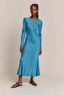 Freya Satin Midi Dress Blue 6 Freya Satin Midi Dress Blue -KILA Clothing Shop D06G048 K81 26799 650px 964px