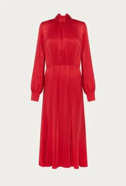 Miley Satin Midi Dress Carmine -KILA Clothing Shop D06G051A G28 27284 650px 964px