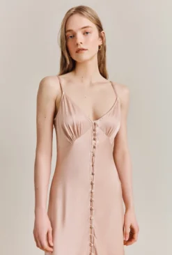 Jada Satin Midi Dress Oyster