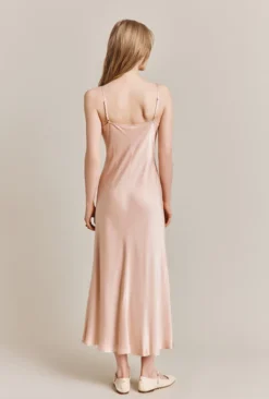 Jada Satin Midi Dress Oyster -KILA Clothing Shop D06G052 N29 27620 650px 964px