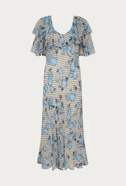 Birdie Crepe Midi Dress Blue Gingham 11 Birdie Crepe Midi Dress Blue Gingham -KILA Clothing Shop D06G053 Z99 27464 650px 964px