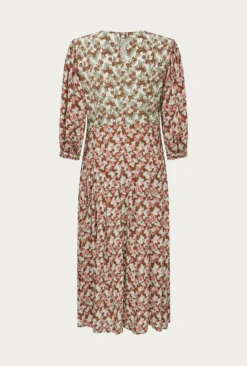 Iris Midi Dress Maroon Floral -KILA Clothing Shop D06G054 Z52 27508 650px 964px