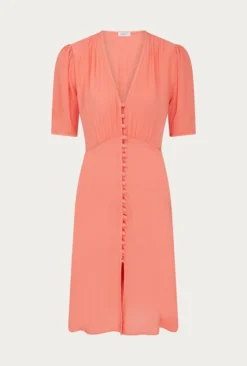Mia Crepe Knee Length Dress Coral 9 Mia Crepe Knee Length Dress Coral -KILA Clothing Shop D06G060 F05 27673 650px 964px