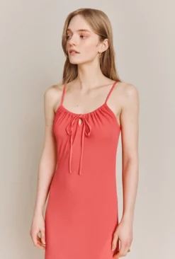 Isabella Crepe Midi Dress Coral 7 Isabella Crepe Midi Dress Coral -KILA Clothing Shop D06G061 F05 27693 650px 964px