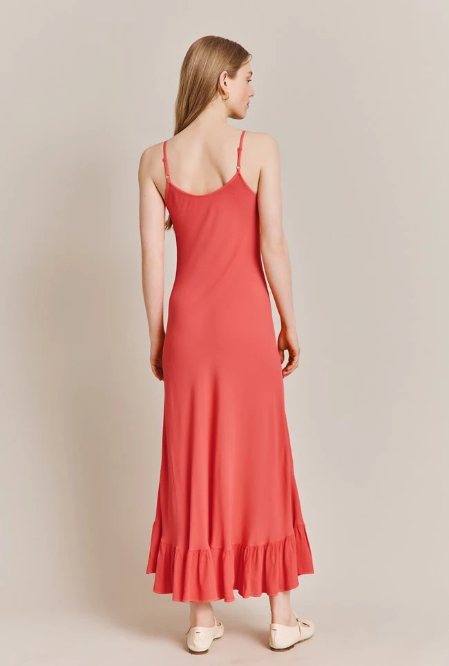 Isabella Crepe Midi Dress Coral 4 Isabella Crepe Midi Dress Coral - Image 4