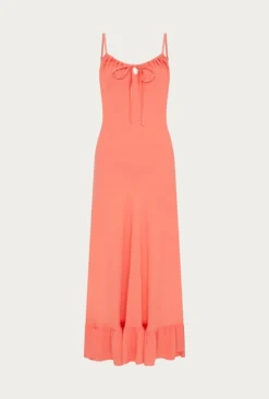 Isabella Crepe Midi Dress Coral 9 Isabella Crepe Midi Dress Coral -KILA Clothing Shop D06G061 F05 27695 650px 964px