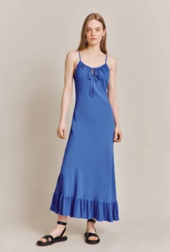 Isabella Crepe Midi Dress Blue