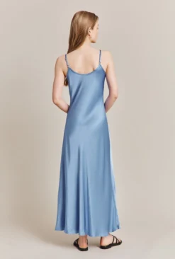 Joelle Satin Midi Dress Cornflower Blue -KILA Clothing Shop D06G062 K92 27611 650px 964px