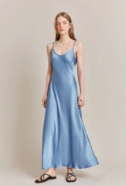Joelle Satin Midi Dress Cornflower Blue -KILA Clothing Shop D06G062 K92 27614 650px 964px