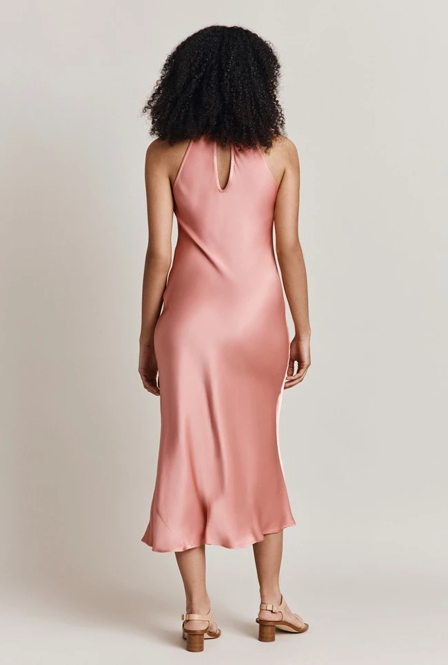 Elsie Satin Midi Dress Dusty Blush 4 Elsie Satin Midi Dress Dusty Blush - Image 4