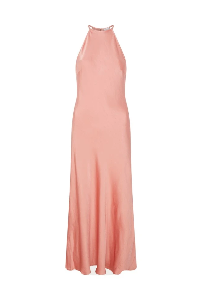 Elsie Satin Midi Dress Dusty Blush 5 Elsie Satin Midi Dress Dusty Blush - Image 5