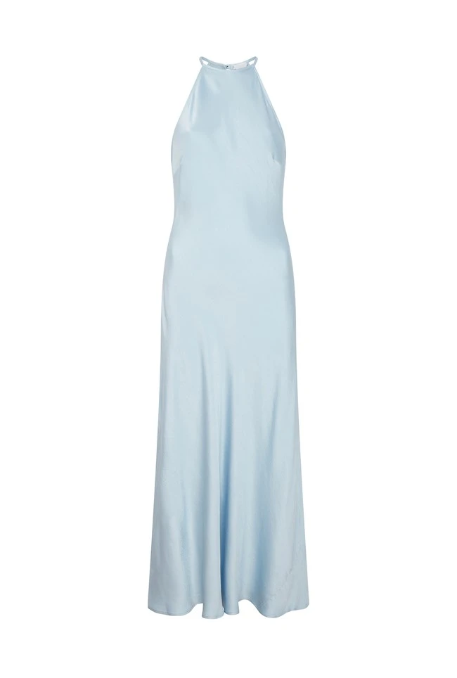 Elsie Satin Midi Dress Chambray Blue 5 Elsie Satin Midi Dress Chambray Blue - Image 5