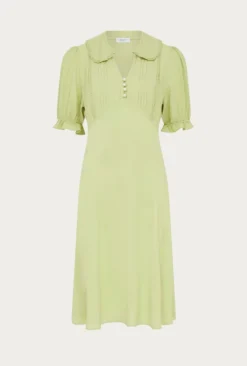 Lili Crepe Knee Length Dress Leaf -KILA Clothing Shop D06G066 J22 27907 650px 964px