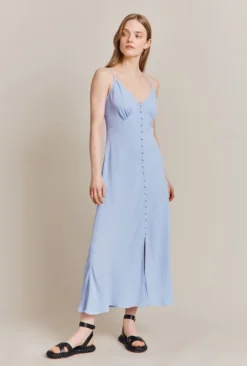 Sofia Crepe Midi Dress Perwinkle