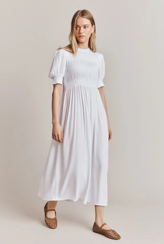 Eloise Crepe Midi Dress White 2 Eloise Crepe Midi Dress White - Image 2