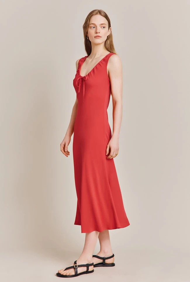 Trixie Crepe Midi Dress Sun Glow 2 Trixie Crepe Midi Dress Sun Glow - Image 2