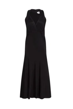 Lua Satin Midi Dress Black -KILA Clothing Shop D06G076 A01 28384 650px 964px