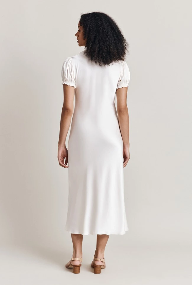Clemence Satin Midi Dress Ivory 4 Clemence Satin Midi Dress Ivory - Image 4