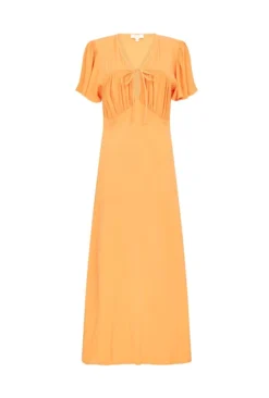 Laura Crepe Midi Dress Orange -KILA Clothing Shop D06G085 F23 28000 650px 964px