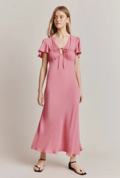 Laura Crepe Midi Dress Pale Rose -KILA Clothing Shop D06G085 H22 27819 650px 964px