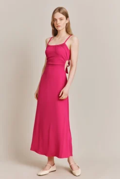 Sophie Crepe Midi Dress Pink -KILA Clothing Shop D06G086 H44 27852 650px 964px
