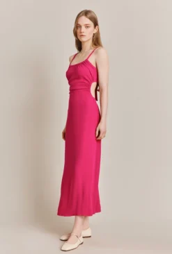 Sophie Crepe Midi Dress Pink