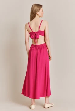 Sophie Crepe Midi Dress Pink -KILA Clothing Shop D06G086 H44 27855 650px 964px