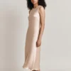 Steph Midi Satin Dress Stone