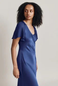Jennifer Satin Midi Dress Blue 7 Jennifer Satin Midi Dress Blue -KILA Clothing Shop D06G089 K81 28408 650px 964px
