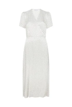 Hana Satin Midi Dress White Spot -KILA Clothing Shop D06G099 Z70 28208 650px 964px