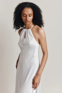 Alena Satin Midi Dress White Spot 13 Alena Satin Midi Dress White Spot -KILA Clothing Shop D06G100 Z70 28232 650px 964px