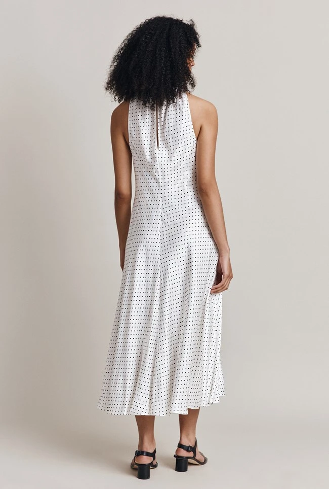 Alena Satin Midi Dress White Spot 5 Alena Satin Midi Dress White Spot - Image 5