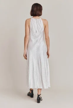 Alena Satin Midi Dress White Spot 14 Alena Satin Midi Dress White Spot -KILA Clothing Shop D06G100 Z70 28447 650px 964px